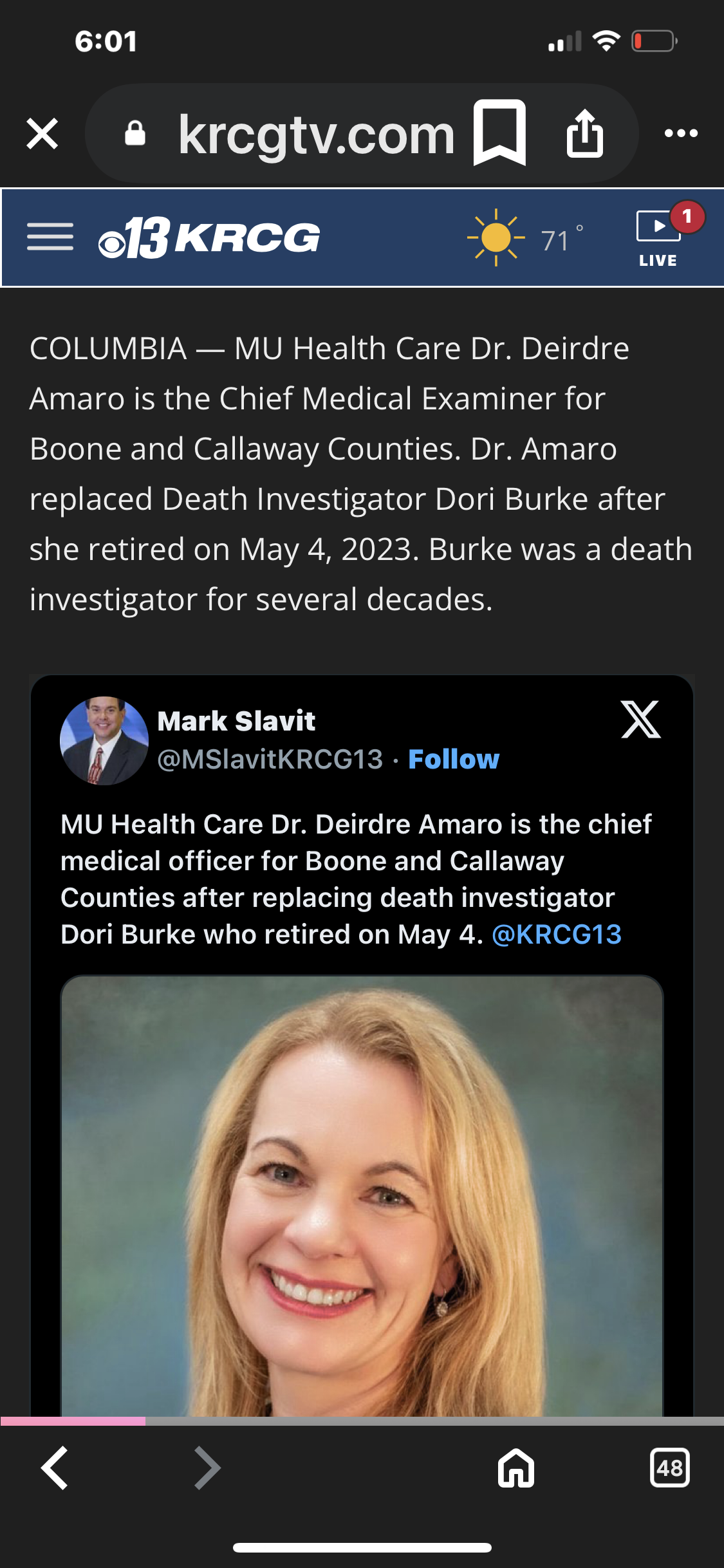 Deirdre Amaro Medical Examiner