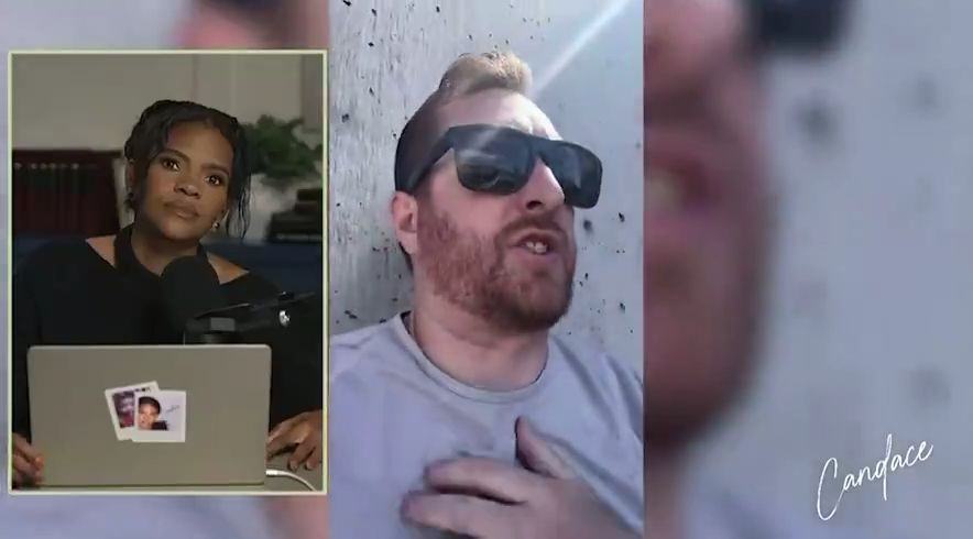 Candace episode showing grey shirt guy taking selfie video